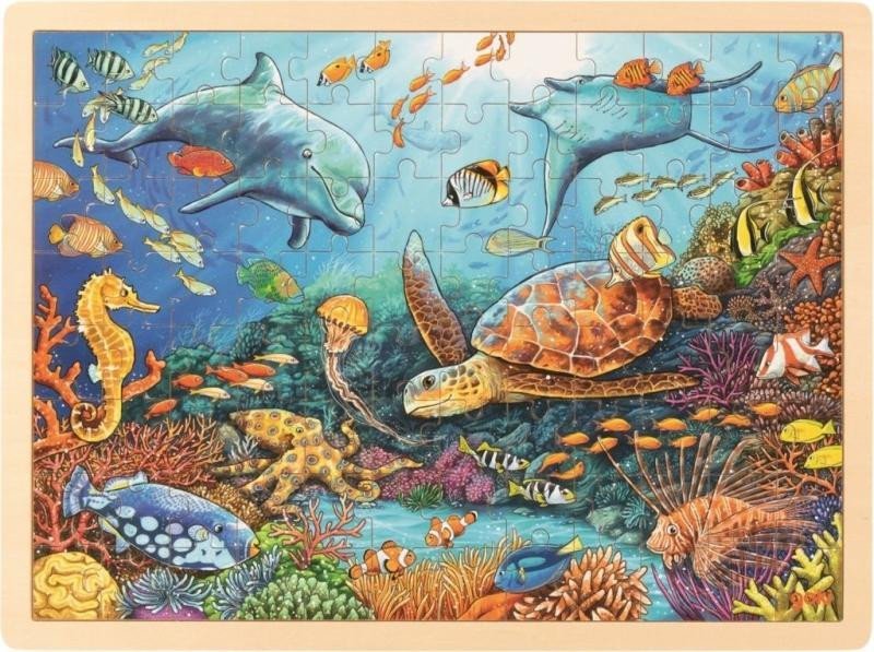 Levně Goki Puzzle Velký bariérový útes 96 dílků - dřevěné