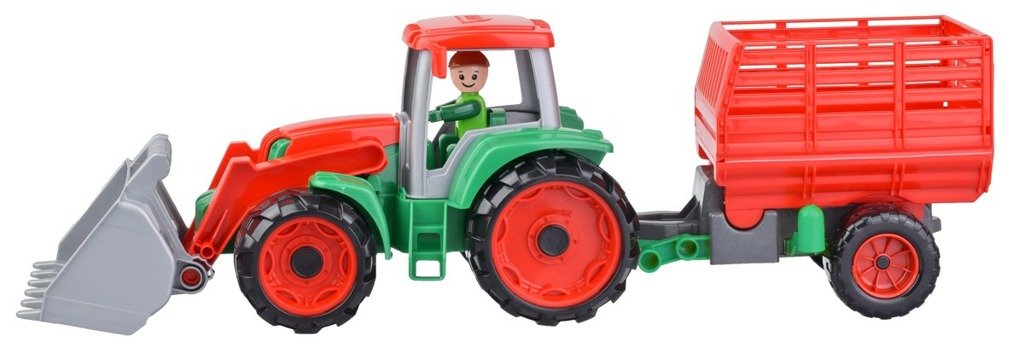 Auto Truxx traktor nakladač s přívěsem na seno s figurkou v krabici 53x19x16cm 24m+ - Lena Mája