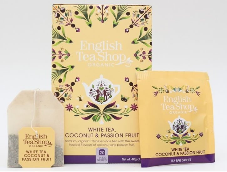 Levně English Tea Shop Čaj bílý Kokos, Passion Fruit 20 sáčků