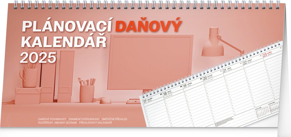 Levně Kalendář 2025 stolní: Plánovací daňový, 33 × 14,5 cm