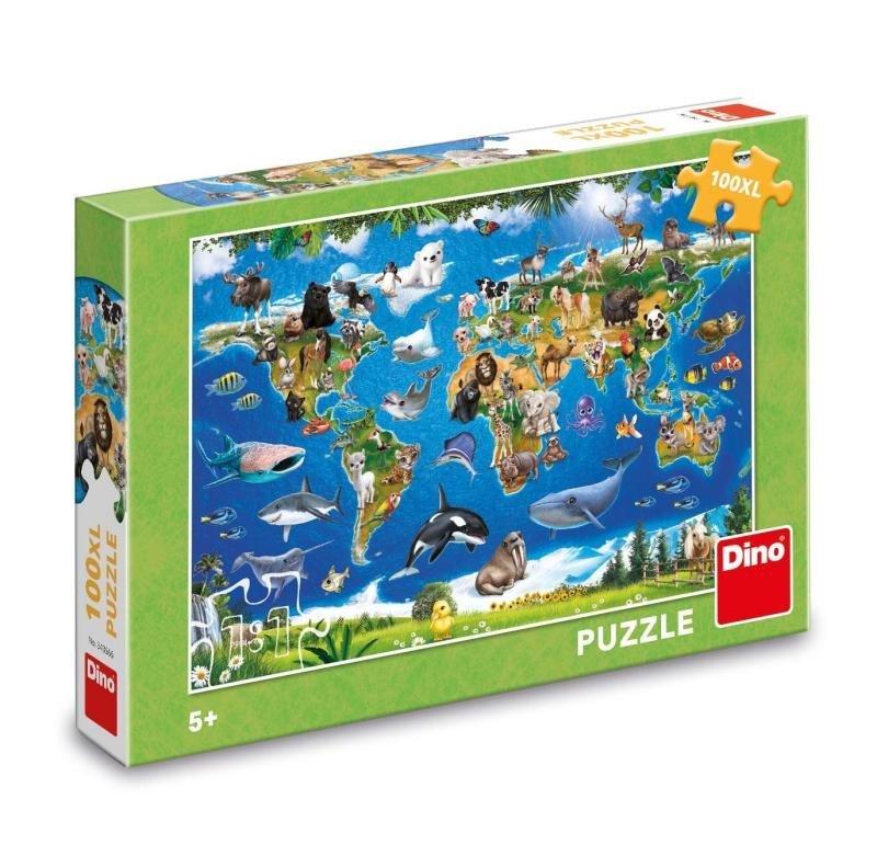 Puzzle XL Mapa zvířat 100 dílků