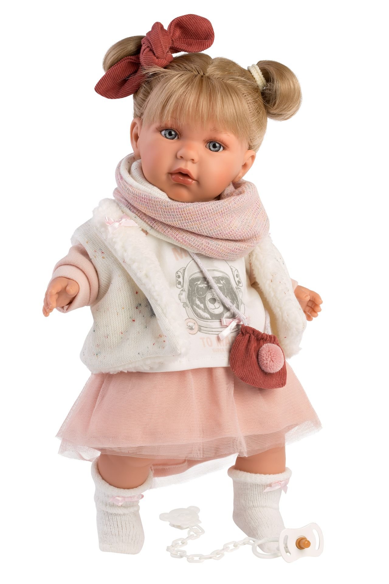 Levně Llorens 42402 JULIA - realistická panenka se zvuky a měkkým látkovým tělem - 42 cm