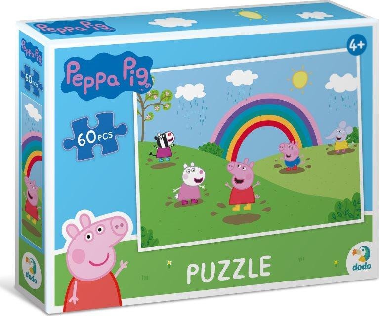 Levně Puzzle Prasátko Peppa: Duhové radovánky 60 dílků