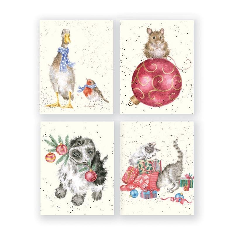 Wrendale Designs Sada dárkových kartiček s obálkou - Vánoční nálada