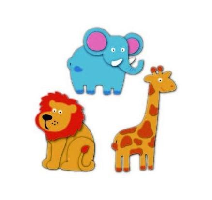 Levně Pěnová dekorace žirafa, slon, lev