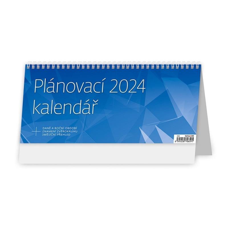 Levně Kalendář stolní 2024 - Plánovací kalendář MODRÝ