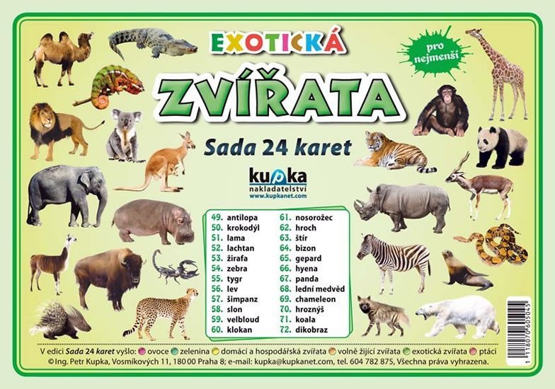 Levně Exotická zvířata - Sada 24 karet - Petr Kupka