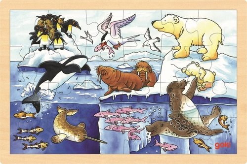 Levně Dřevěné puzzle Arktická zvířata 24 dílků