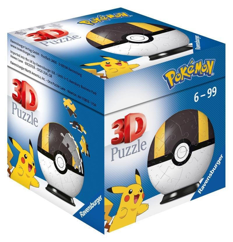 Levně Ravensburger 3D Puzzle-Ball - Pokémon Motiv 3 / 54 dílků