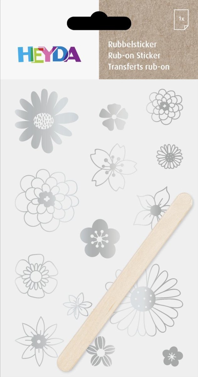 Levně HEYDA Propisoty 10 x 19 cm - květy stříbrné
