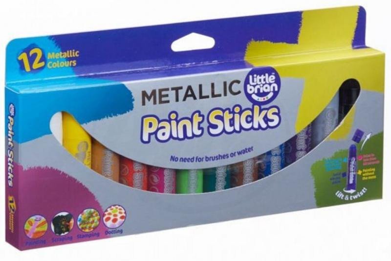 Levně Little Brian Paint Sticks - Metalické barvy 12 ks - EPEE