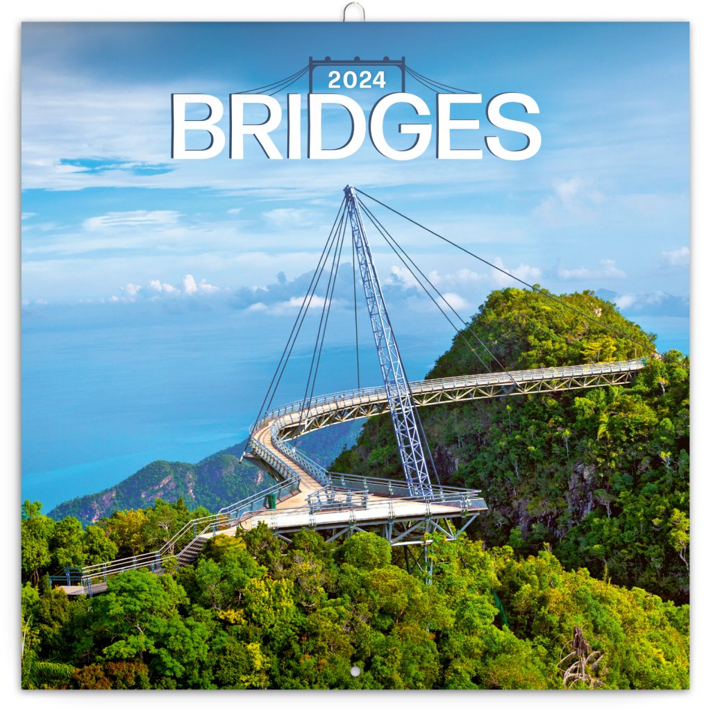 Levně Poznámkový kalendář Mosty 2024, 30 × 30 cm