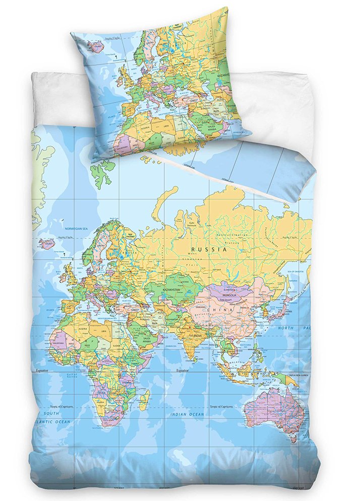 Levně Dětské povlečení Světová Mapa