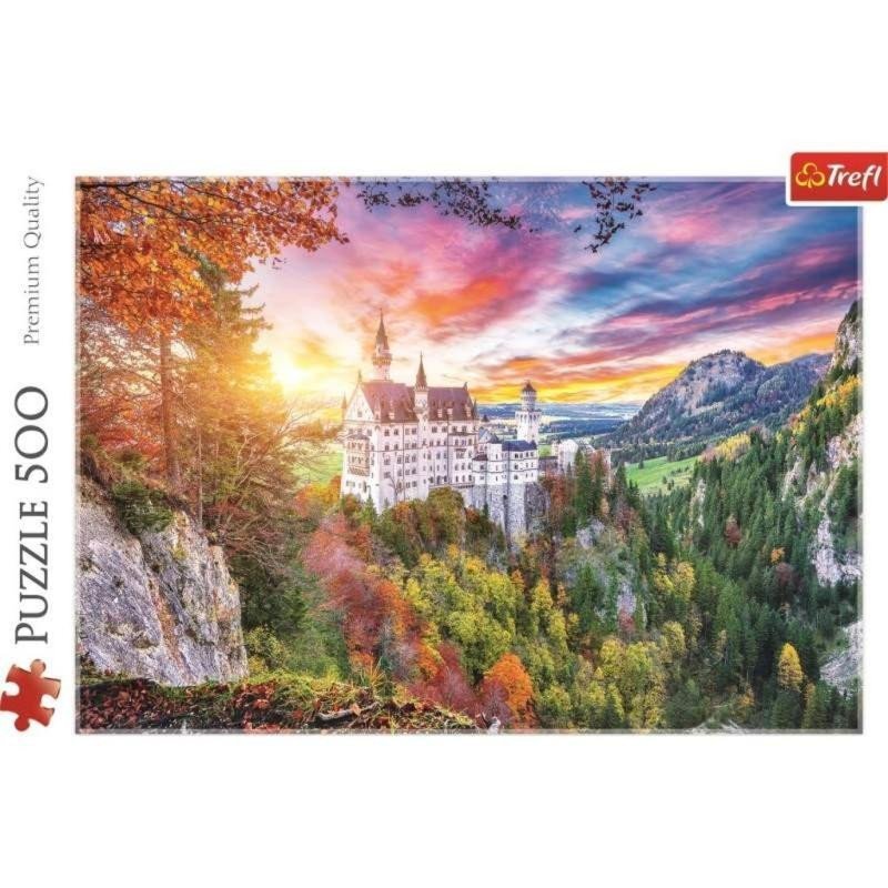 Levně Trefl Puzzle Pohled na zámek Neuschwanstein, Německo 500 dílků
