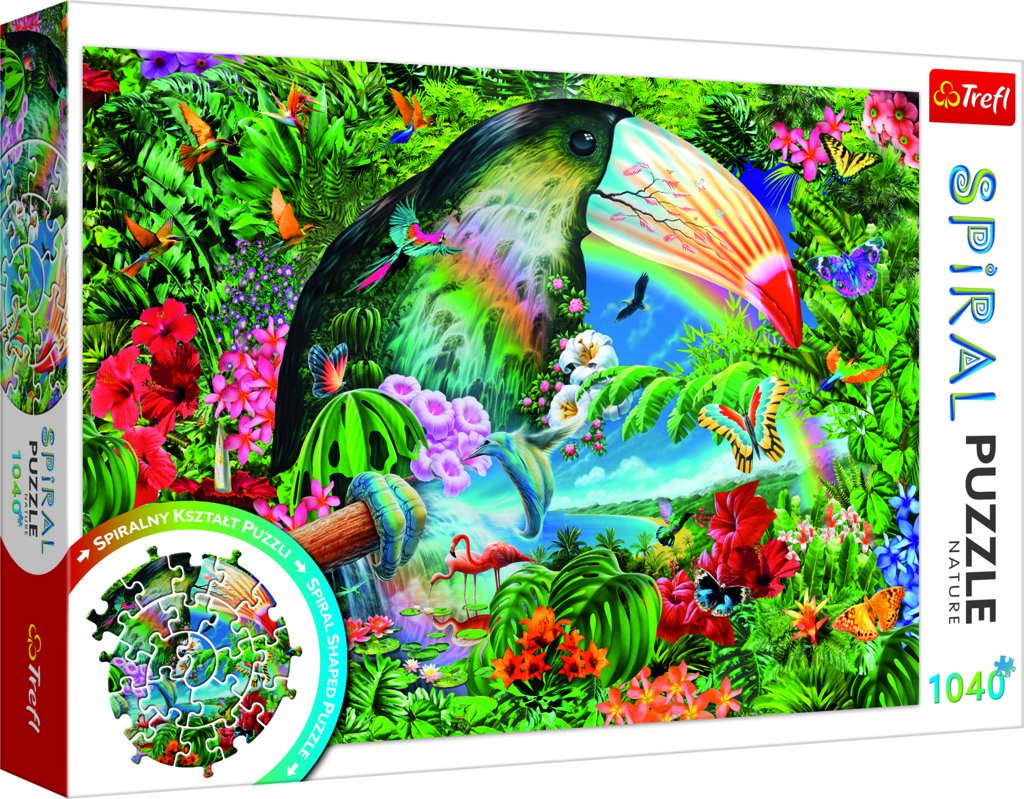 Levně Trefl Spiral Puzzle Tropická zvířata / 1040 dílků - Trefl