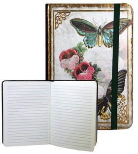 Levně Zápisník s gumičkou 178x126 mm motýli F