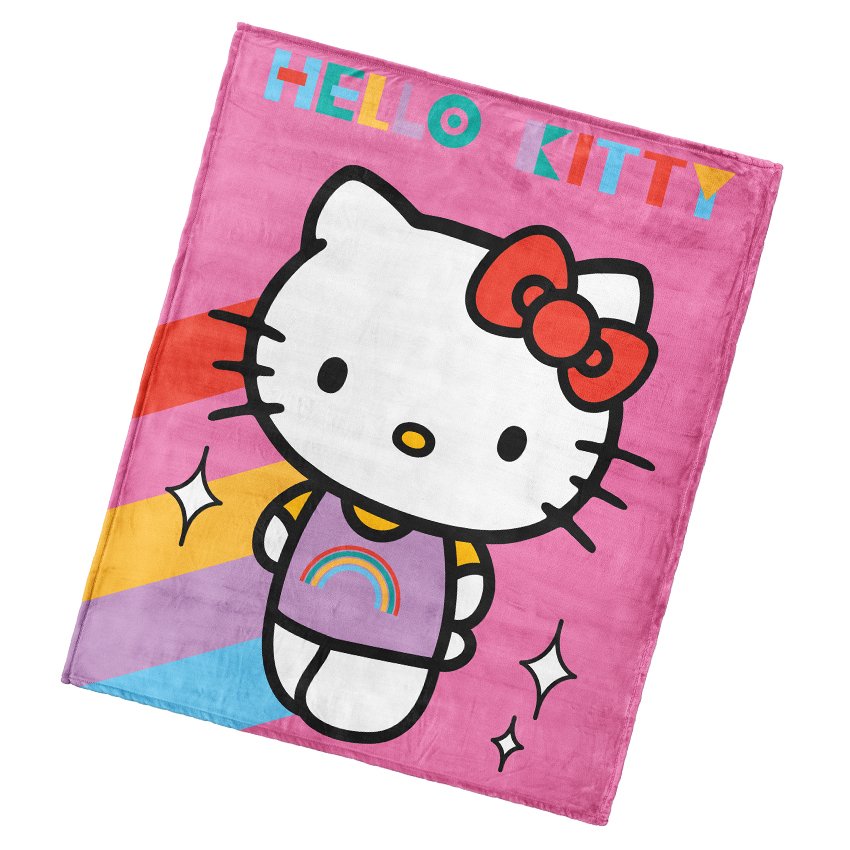 Levně Dětská deka Hello Kitty Rainbow 130x160 cm