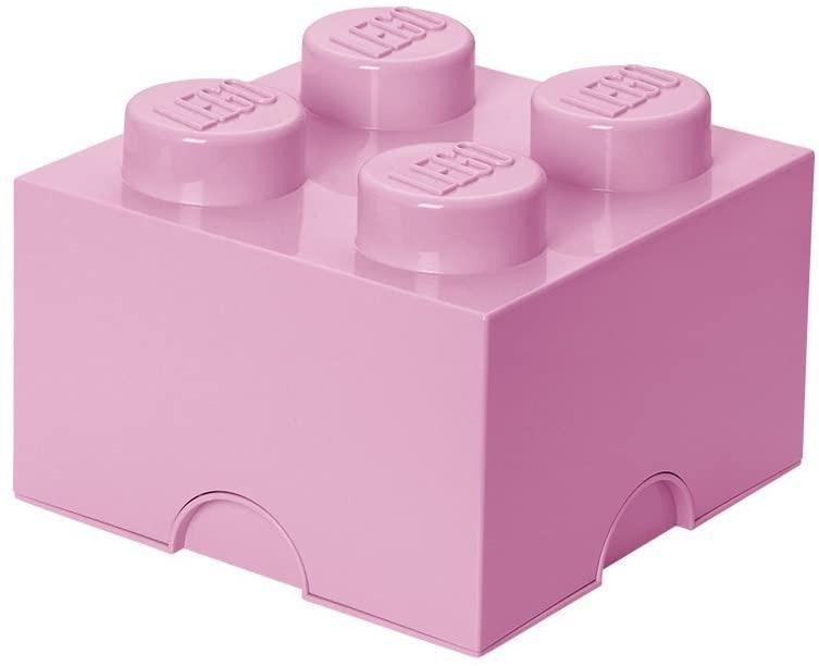 Levně Úložný box LEGO 4 - světle růžový