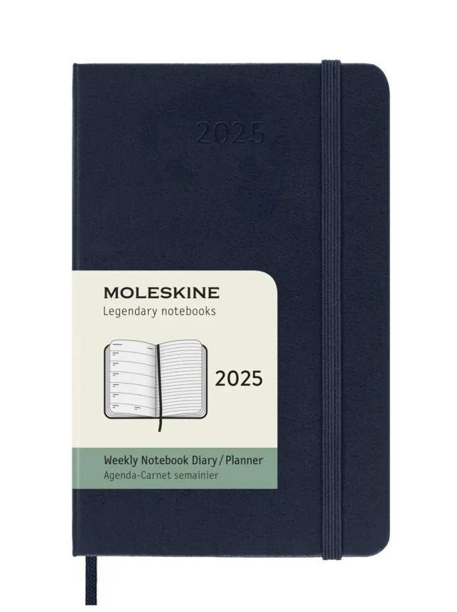 Levně Moleskine Plánovací zápisník 2025 modrý S, tvrdý