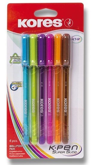 Levně Kuličková tužka Kores 398 K1 6 barev
