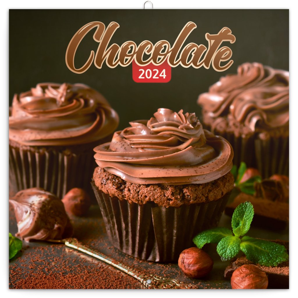 Levně Kalendář 2024 poznámkový: Čokoláda, voňavý, 30 × 30 cm