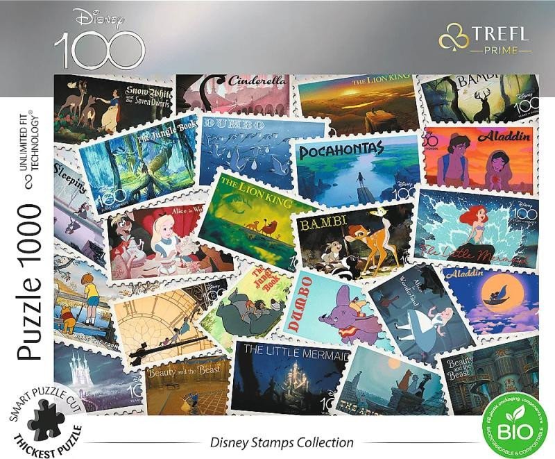 Levně Trefl Puzzle UFT Disney 100 let: Poštovní známky 1000 dílků
