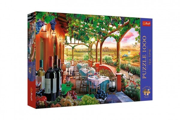 Levně Puzzle Premium Plus - Čajový čas: Italská vinice 1000 dílků 68,3x48cm v krabici 40x27x6cm