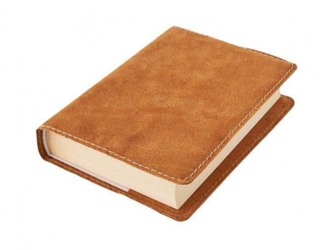 Levně Kožený obal na knihu KLASIK XL 25,5 x 39,8 cm - kůže medová semiš