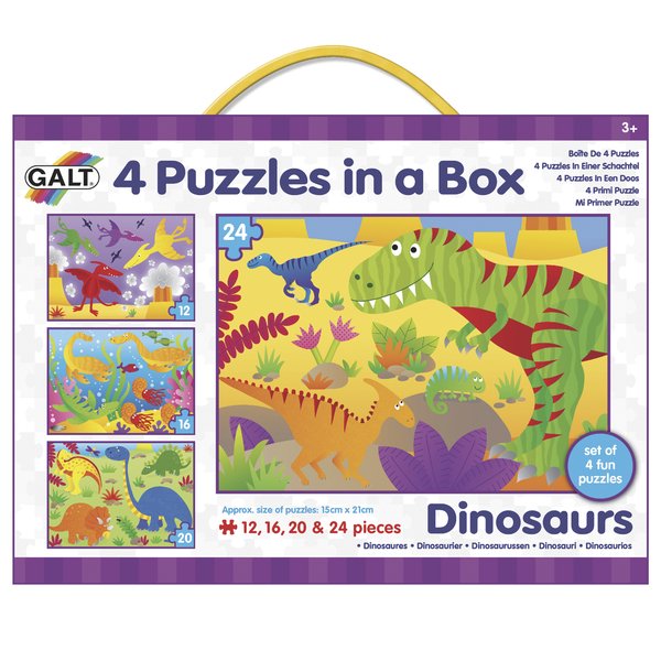 Levně Galt 4 Puzzle v krabici - Dinosauři