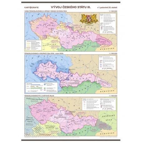 Levně Vývoj českého státu III. (v 1. polovině 20. stol.) – školní nástěnná mapa/96 x 136 cm, 2. vydání