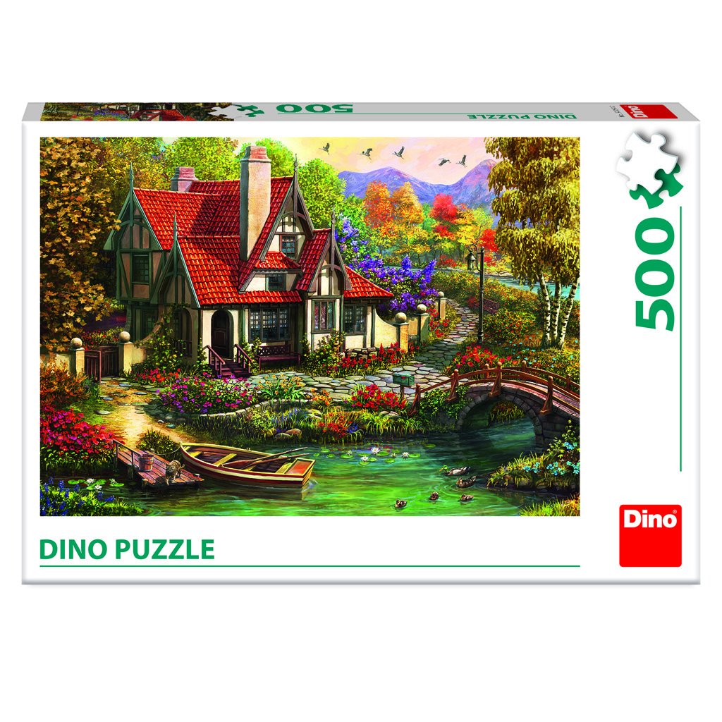 Levně Puzzle Chata u jezera 500 dílků - Dino