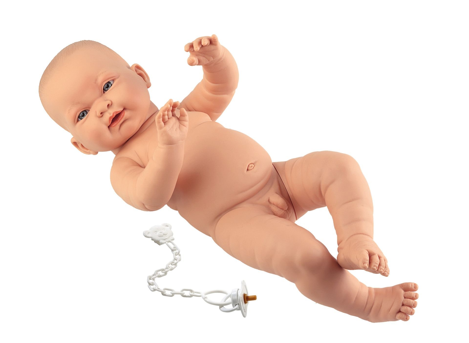 Levně Llorens 45001 NEW BORN CHLAPEČEK - realistická panenka miminko bílé rasy s celovinylovým tělem - 45 cm