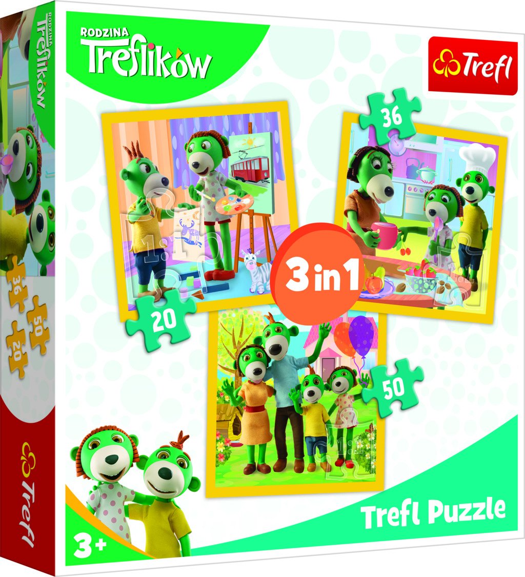 Trefl Puzzle Treflíci - Být spolu je fajn 3v1 (20,36,50 dílků) - Trefl