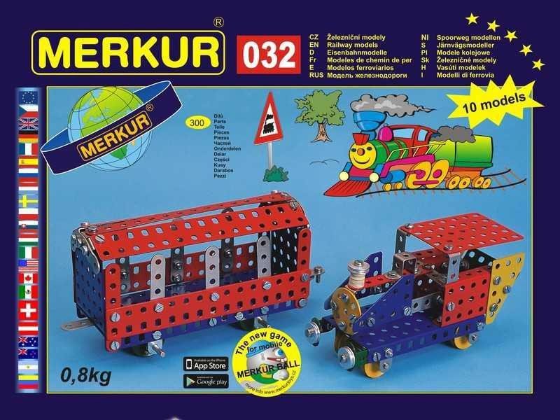Levně Merkur 032 Železniční modely 300 dílů / 10 modelů