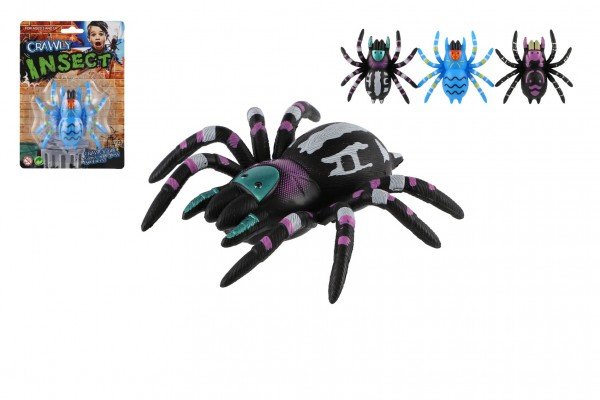 Levně Pavouk lezoucí po skle plast 8cm 3 barvy na kartě