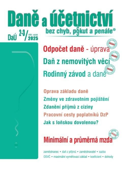 Levně DaÚ 2-3/2025 Odpočet daně - úprava pravidel