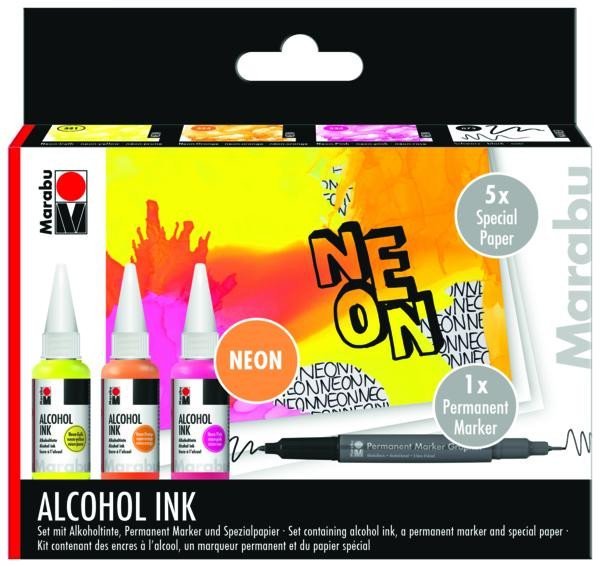 Marabu Sada alkoholových inkoustů - Neon