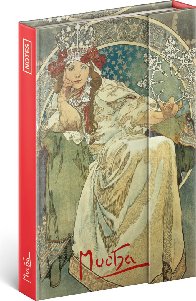 Levně Notes Alfons Mucha - Princezna, linkovaný, 11 × 16 cm