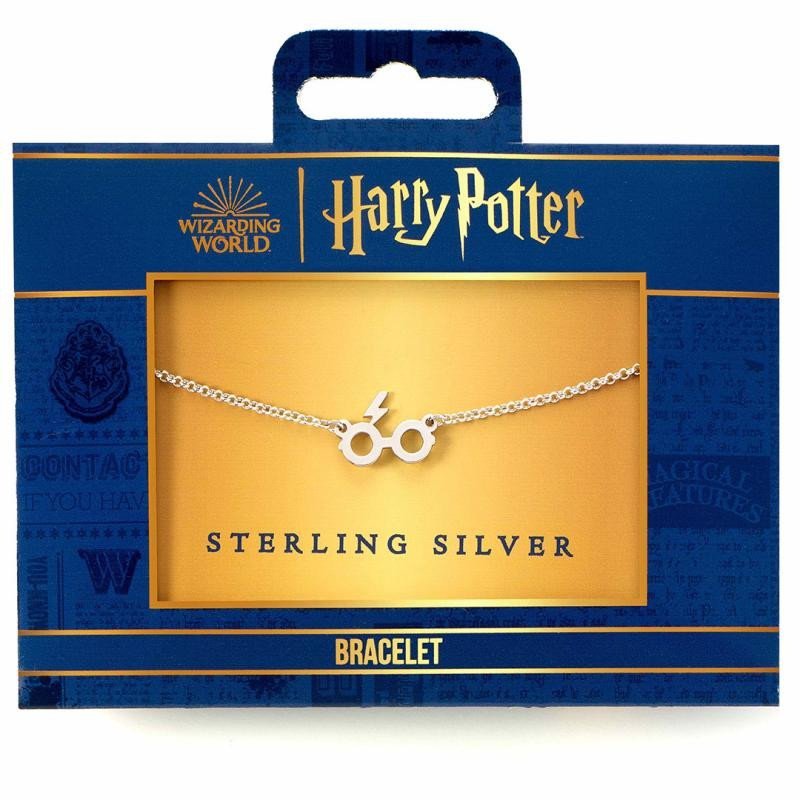 Harry Potter Stříbrný náramek - Brýle a blesk