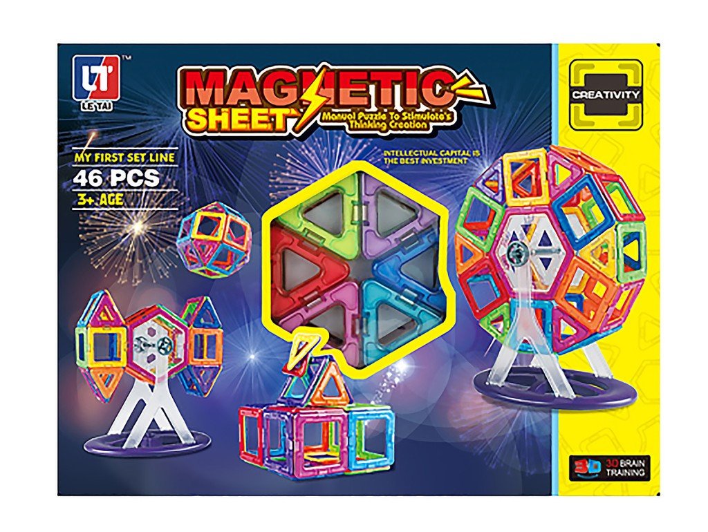 Magnetická stavebnice - Magnetic sheet 46 dílků - EPEE