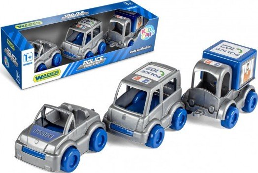 Auto policejní Kid Cars 3ks plast 10cm v krabičce 30x8x10cm 12m+ Wader