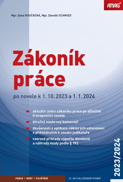Zákoník práce po novele k 1.10.2023 a 1.1.2024 – sešit - Zdeněk Schmied
