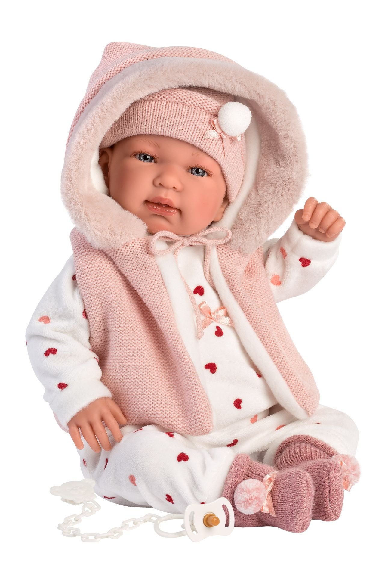 Levně Llorens 84440 NEW BORN - realistická panenka miminko se zvuky a měkkým látkovým tělem - 44 cm
