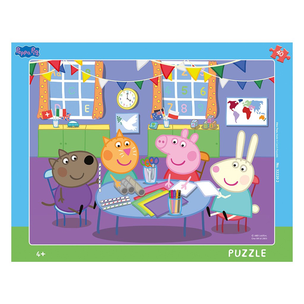 Puzzle deskové Peppa Pig ve školce 40 dílků - Dino