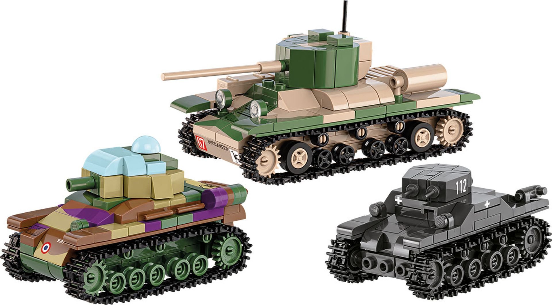 Levně COBI 2740 3 tanky: Panzer I, Valentine IX, Renault R, 1:35, The Tank Museum, Les Blindes in Saumur, DPM, 620 k