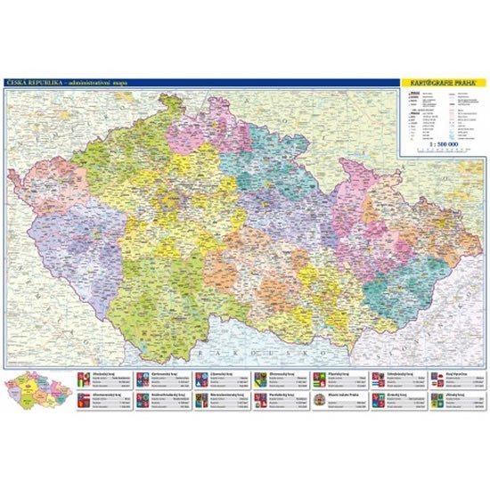 Levně Česká republika - administrativní mapa 1:500 tis.
