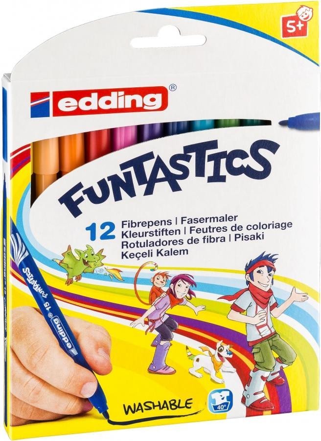 Levně Edding Dětské fixy Funtastics 15, sada 12 barev pro větší děti