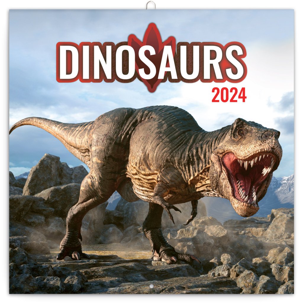 Levně Kalendář 2024 poznámkový: Dinosauři, 30 × 30 cm