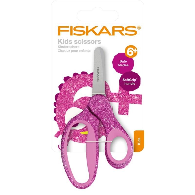 Levně Fiskars Dětské nůžky se třpytkami - růžové 13 cm