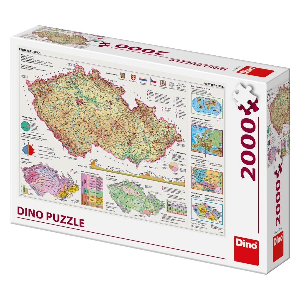 Levně Mapy České republiky: puzzle2000 dílků - Dino